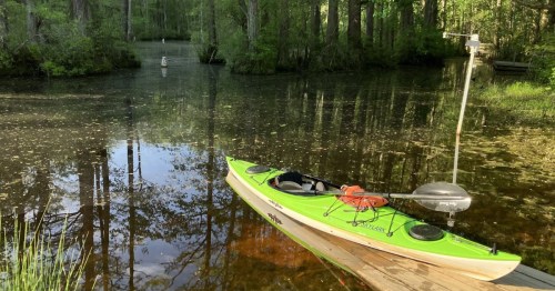 The kayak launch site at the Robertson Millpond Preserve in North Carolina.