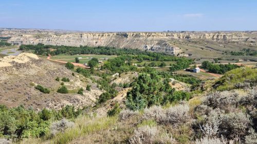 View overlooking Rough Rider State Park nature area and campground.