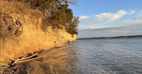 Sunset over the water at Lewis and Clark Recreation Area.