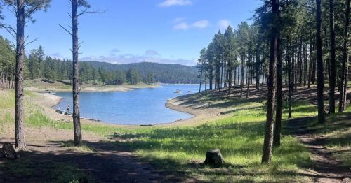 A forest and lake on the Osprey Trail in South Dakota