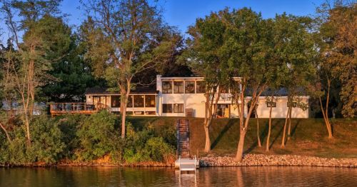 A home with a private dock on Cedar Lake in Iowa