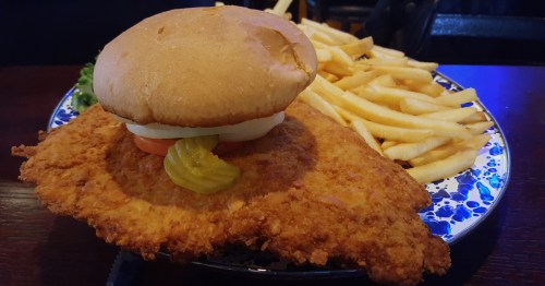 Huge Breaded Iowa Pork Tenderloin Sandwich