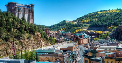 An aerial view of Black Hawk, Colorado.