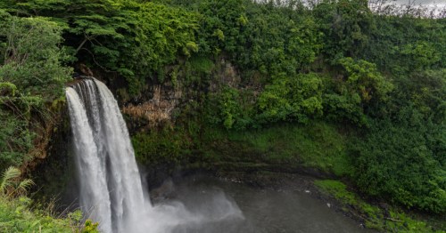 Wailua Falls is a waterfall on the island of Kauai.