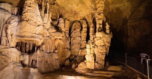Views of the rock formations inside Cave Without a Name, a hidden attraction in Texas.