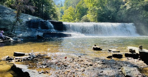 A waterfall swimming hole in North Carolina.