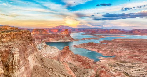 view of lake powell as seen from alstrom point in page, arizona
