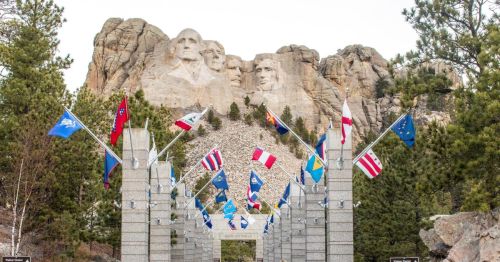 View of Mount Rushmore National Memorial in South Dakota
