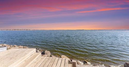 Sunset on Lake Madison in South Dakota