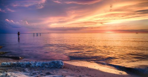 A sunset on St. Joseph in Michigan