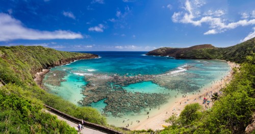 Hanauma Bay, Oahu, Hawaii, one of the best places to snorkel in the U.S.