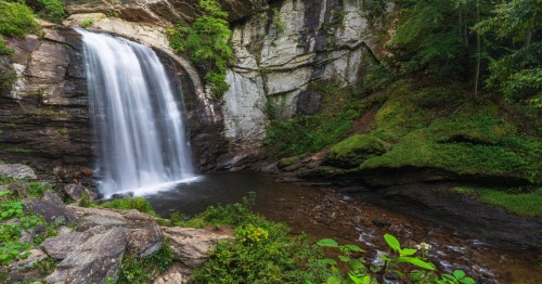 Downloaded Looking Glass Falls in Pisgah National Forest, near Asheville, North Carolina