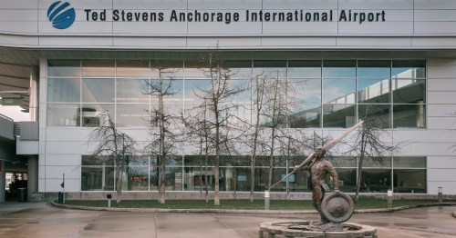exterior of the Ted Stevens Anchorage International Airport (ANC) in Alaska