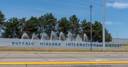 sign for Buffalo Niagara International Airport (BUF) in New York