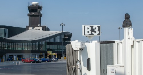 a jetway without a plane at Baltimore/Washington International Thurgood Marshall Airport in Maryland
