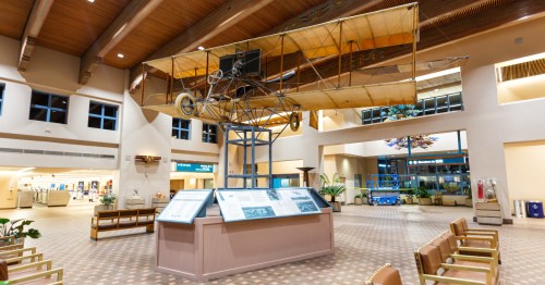 interior of Albuquerque International Sunport ABQ Airport Terminal in New Mexico