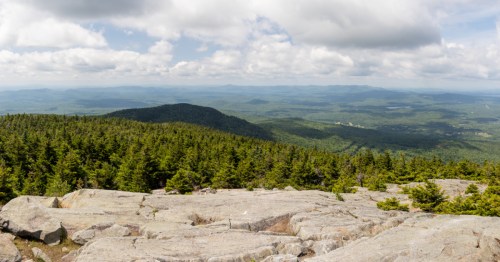 Panoramic mountain view as seen from Mt. Kearsarge in New Hampshire.