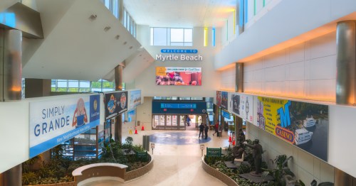 terminal interior of Myrtle Beach International Airport (MYR) in South Carolina