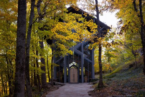 Autumn Color at Thorncrown Chapel in Eureka Springs, Arkansas.